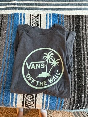 Vans Dark Gray Tee with Mint Palm Logo